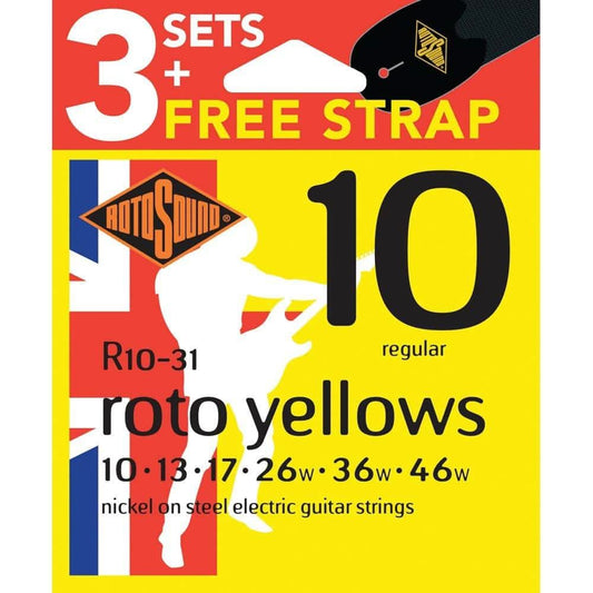 Rotosound R1031 Electric Value Pack Yellow 10's Rotosound 