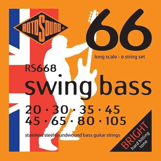 Rotosound RS668 Swing Bass 66 8-Str Long Scale Hybrid 20 - 105 Stainless Rotosound 
