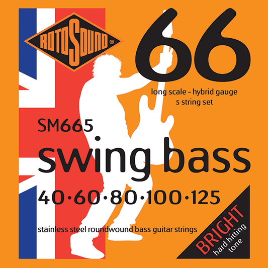 Rotosound RSM665 Swing Bass 66 Hybrid 40 - 125 Stainless Steel Long Scale 5-String Set Rotosound 