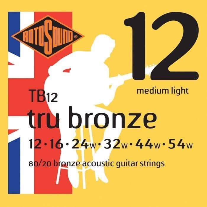 Rotosound TB12 Tru Bronze 80/20 String Set 12-54 Rotosound 