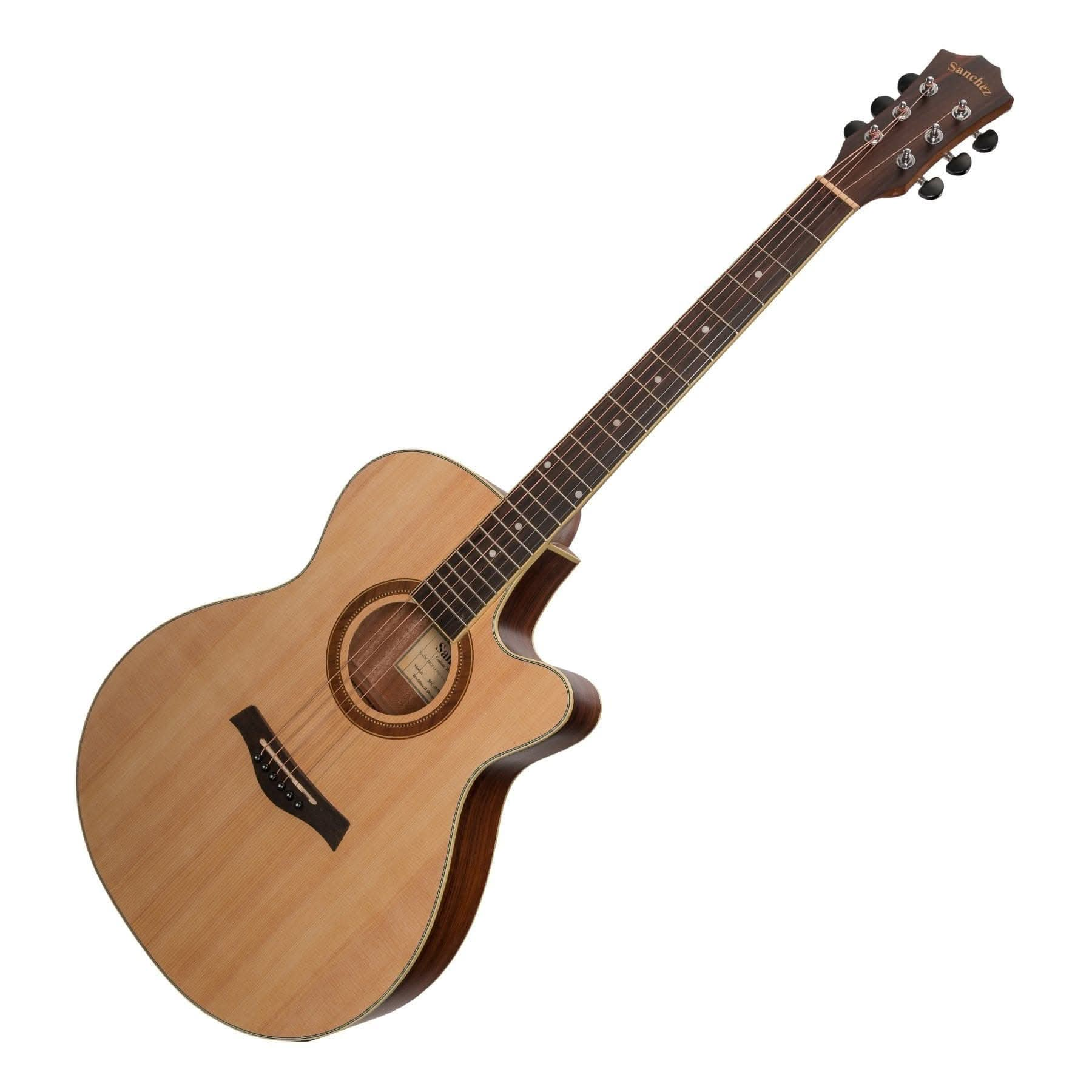 Sanchez Acoustic-Electric Small Body Cutaway Guitar (Spruce/Rosewood) - GIG Guitars