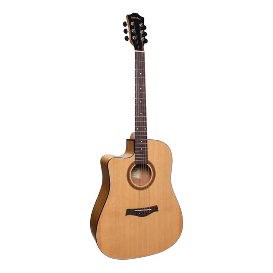 Sanchez Left Handed Acoustic-Electric Dreadnought Cutaway Guitar (Spruce/Acacia) - GIG Guitars