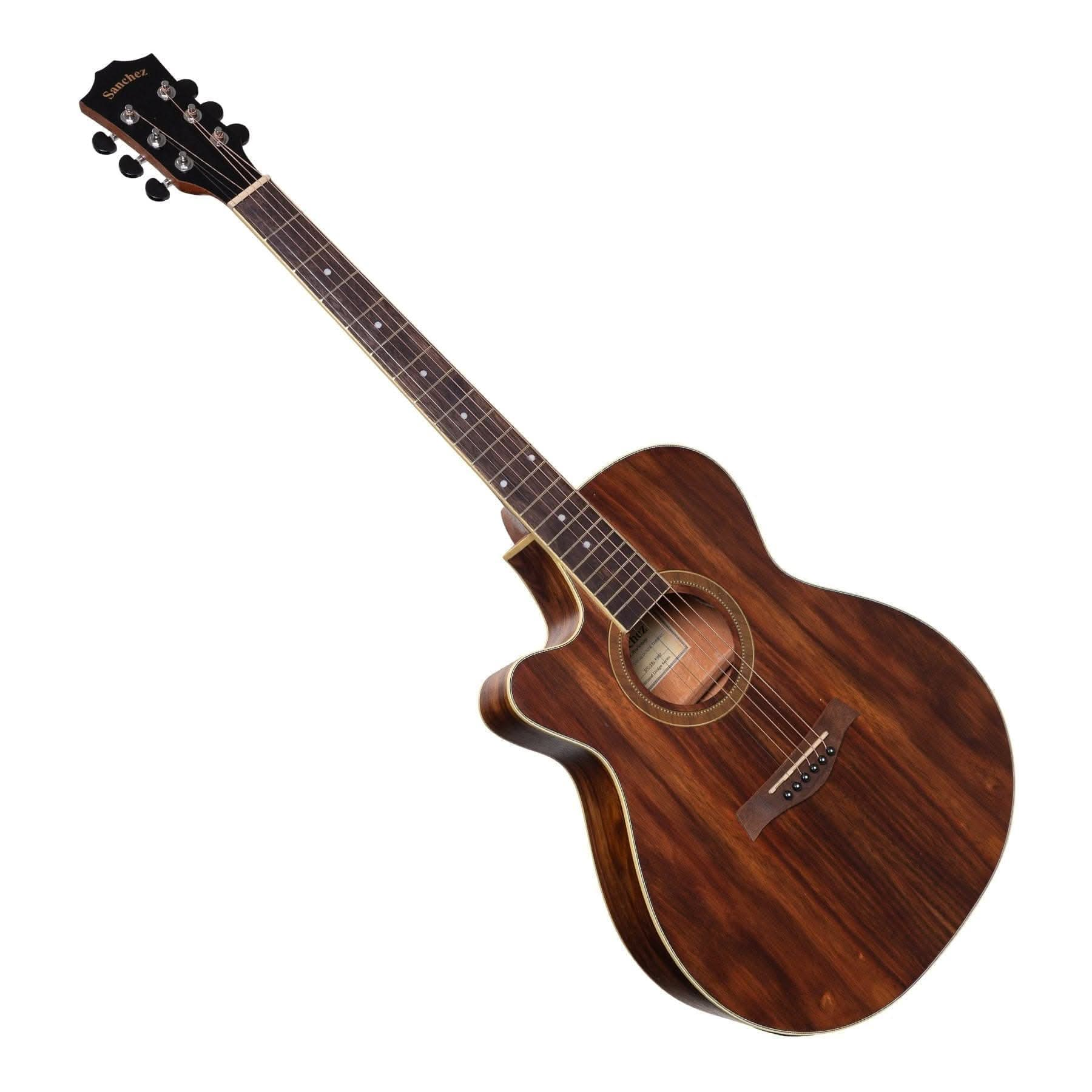 Sanchez Left Handed Acoustic-Electric Small Body Cutaway Guitar (Rosewood) - GIG Guitars