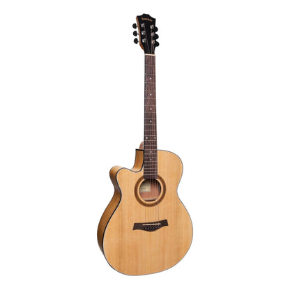 Sanchez Left Handed Acoustic-Electric Small Body Cutaway Guitar (Spruce/Acacia) - GIG Guitars