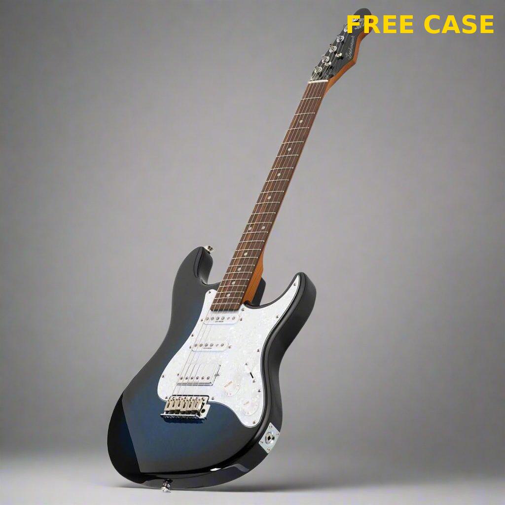 Sceptre Ventana Deluxe Double Cutaway HSS See Thru Ocean Blue