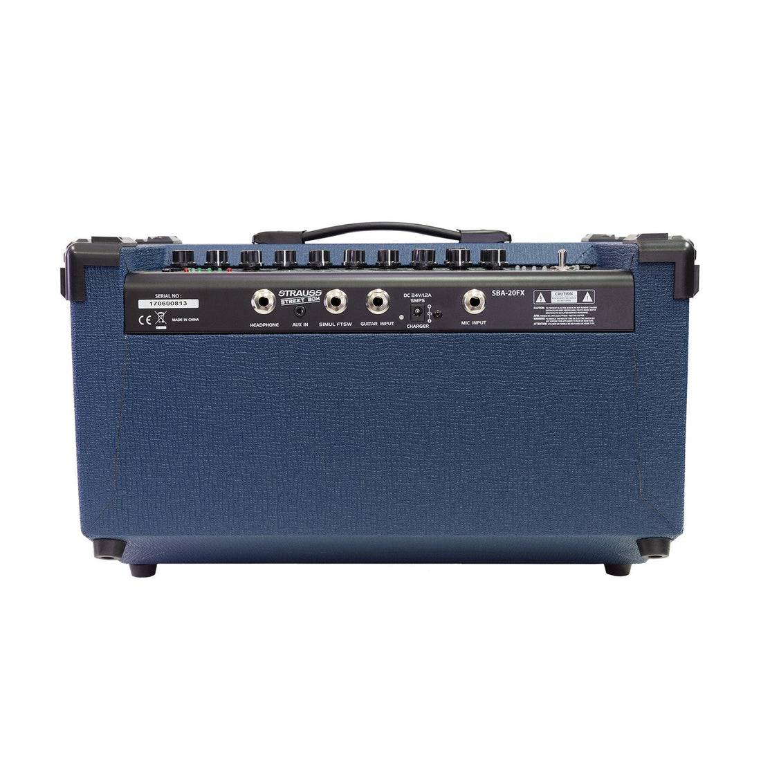 Strauss 'Streetbox' 20 Watt Solid State Rechargeable DC Amplifier Blue