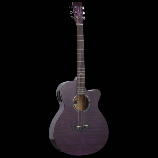 Tanglewood TA4-CEPU Azure SuperFolk C/E Quilted Ash Foxglove Purple Gloss - GIG Guitars