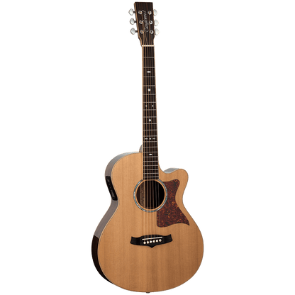 Tanglewood TW45RE Sundance Reserve All Solid Superfolk C/E Natural Cedar Top with Case - GIG Guitars