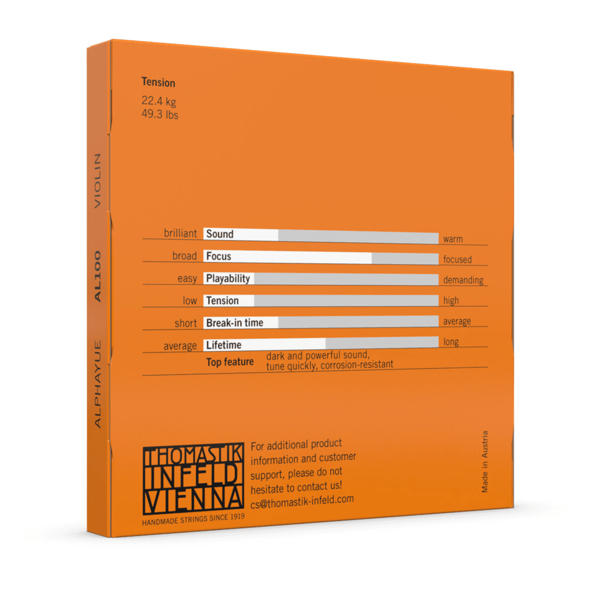 Thomastik AL100Q Alphayue Violin 1/4 String Set