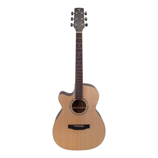 Timberidge '1 Series' Left Handed Spruce Solid Top Acoustic-Electric Small Body Cutaway Guitar Natural Satin