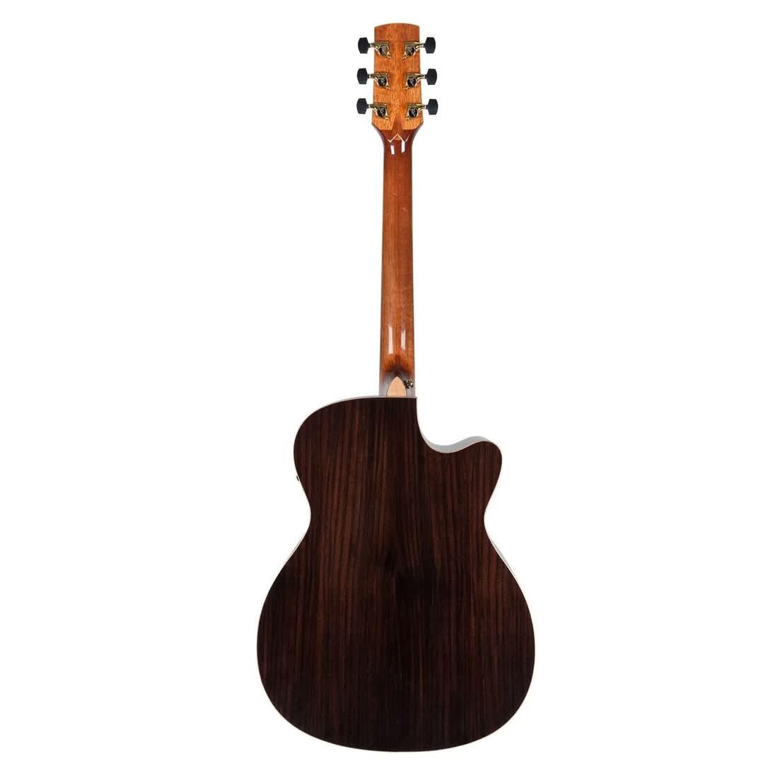 Timberidge '3 Series' Left Handed Spruce Solid Top Acoustic-Electric Small-Body Cutaway Guitar with 'Tree of Life' Inlay Natural Gloss