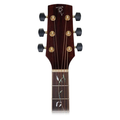 Timberidge '3 Series' Left Handed Spruce Solid Top Acoustic-Electric Small-Body Cutaway Guitar with 'Tree of Life' Inlay Natural Gloss