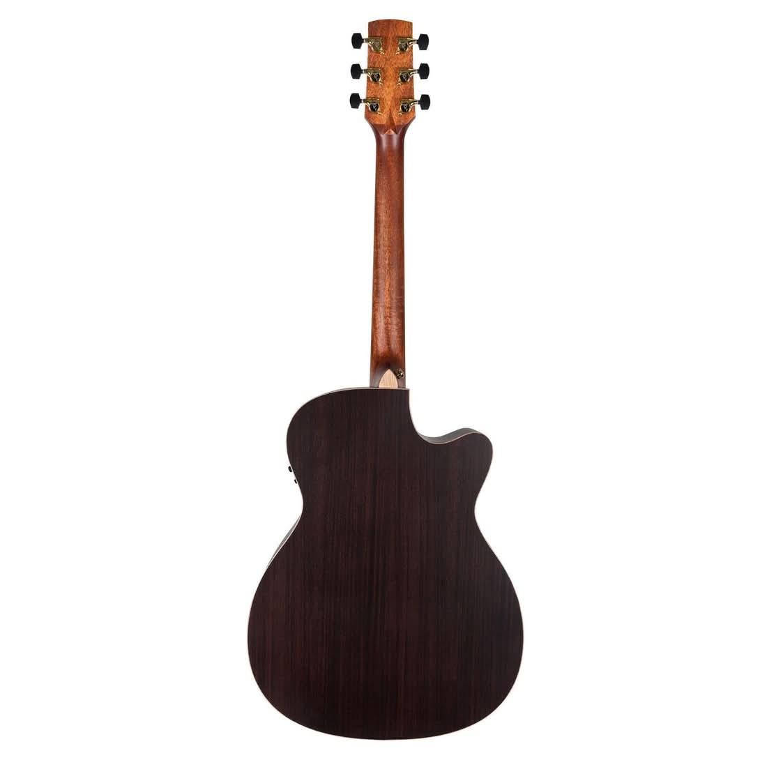 Timberidge '3 Series' Left Handed Spruce Solid Top Acoustic-Electric Small Body Cutaway Guitar with 'Tree of Life' Inlay Natural Satin