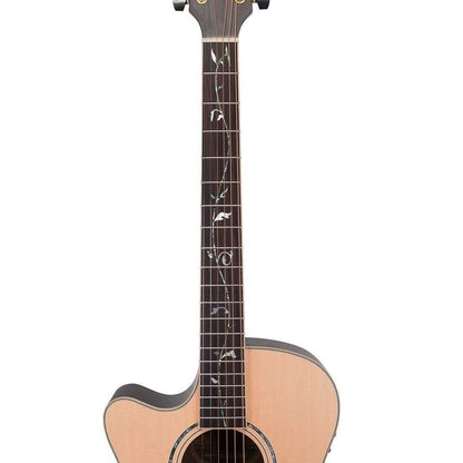 Timberidge '3 Series' Left Handed Spruce Solid Top Acoustic-Electric Small Body Cutaway Guitar with 'Tree of Life' Inlay Natural Satin