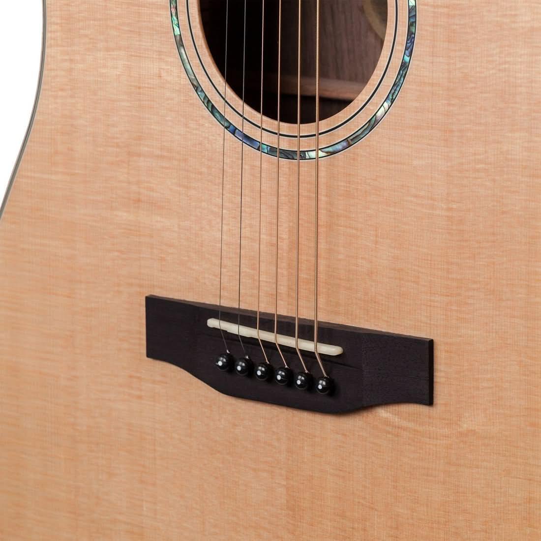 Timberidge '3 Series' Left Handed Spruce Solid Top Acoustic-Electric Small Body Cutaway Guitar with 'Tree of Life' Inlay Natural Satin