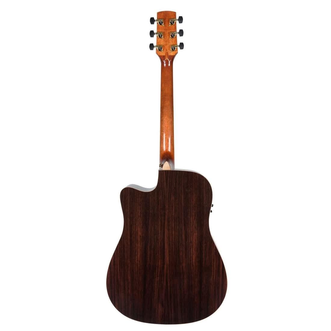 Timberidge '3 Series' Spruce Solid Top Acoustic-Electric Dreadnought Cutaway Guitar Natural Gloss