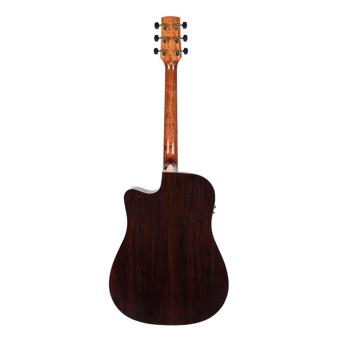 Timberidge '3 Series' Spruce Solid Top Acoustic-Electric Dreadnought Cutaway Guitar with 'Tree of Life' Inlay Natural Gloss