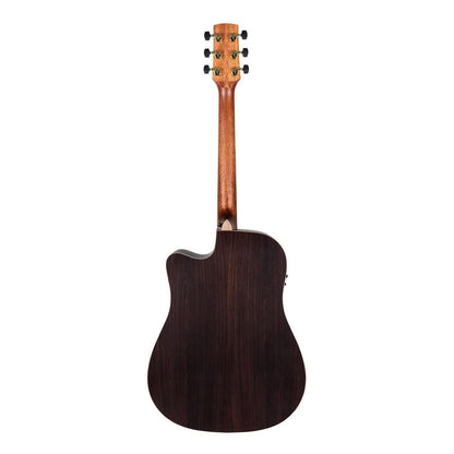 Timberidge '3-Series' Spruce Solid Top Acoustic-Electric Dreadnought Cutaway Guitar with 'Tree of Life' Inlay Natural Satin