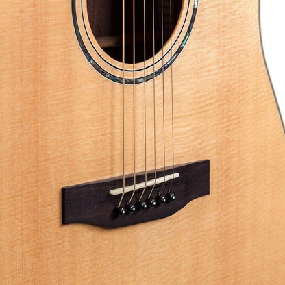 Timberidge '3 Series' Spruce Solid Top Acoustic-Electric Small Body Cutaway Guitar Natural Gloss