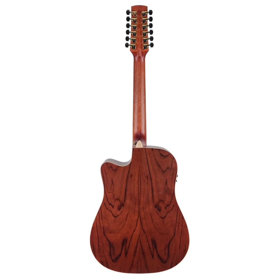 Timberidge '4 Series' 12-String Cedar Solid Top Acoustic-Electric Dreadnought Cutaway Guitar Natural Satin