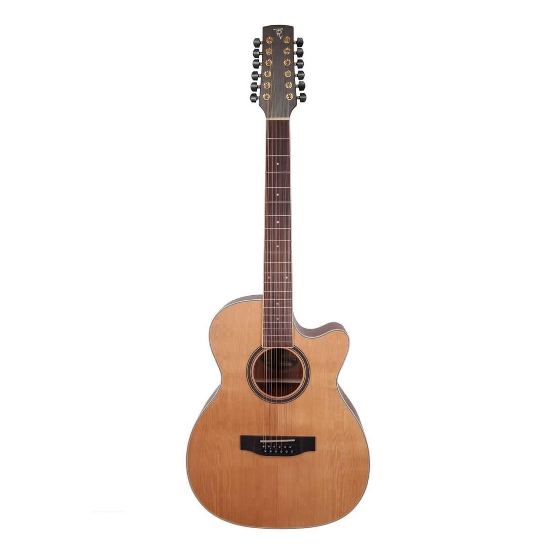 Timberidge '4 Series' 12-String Cedar Solid Top Acoustic-Electric Small Body Cutaway Guitar Natural Satin