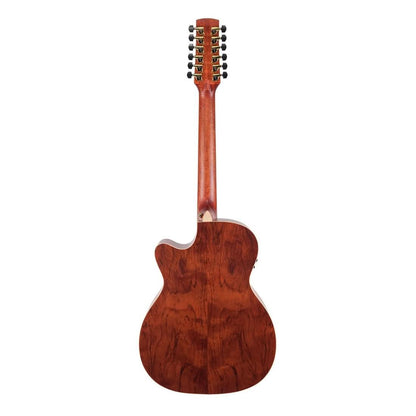 Timberidge '4 Series' 12-String Cedar Solid Top Acoustic-Electric Small Body Cutaway Guitar Natural Satin