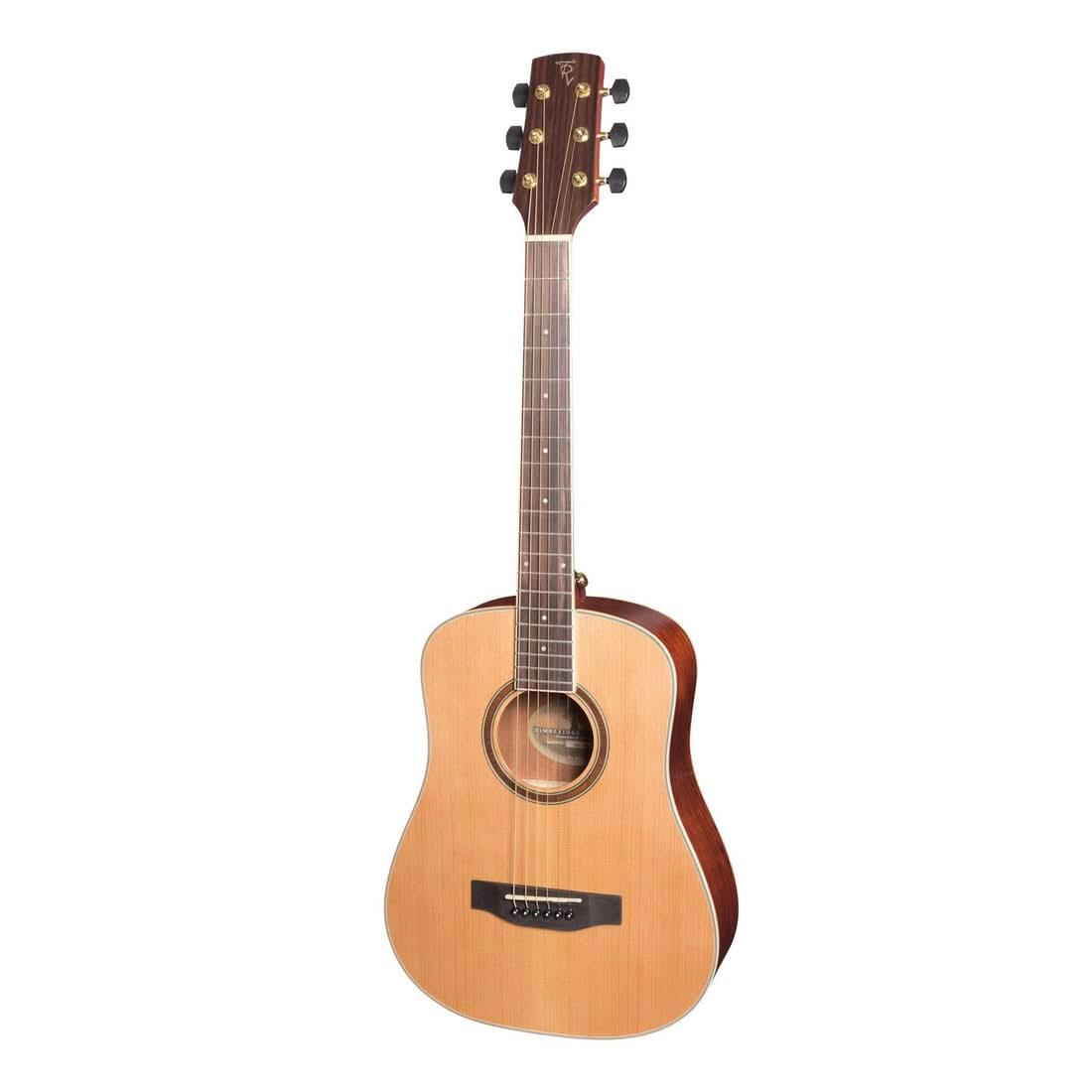 Timberidge '4 Series' Cedar Solid Top Acoustic-Electric Traveller Mini Guitar Natural Satin