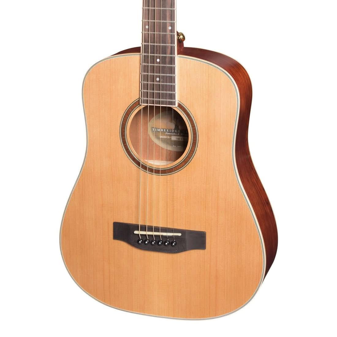 Timberidge '4 Series' Cedar Solid Top Acoustic-Electric Traveller Mini Guitar Natural Satin