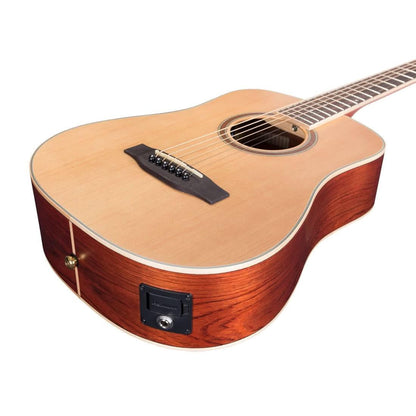 Timberidge '4 Series' Cedar Solid Top Acoustic-Electric Traveller Mini Guitar Natural Satin