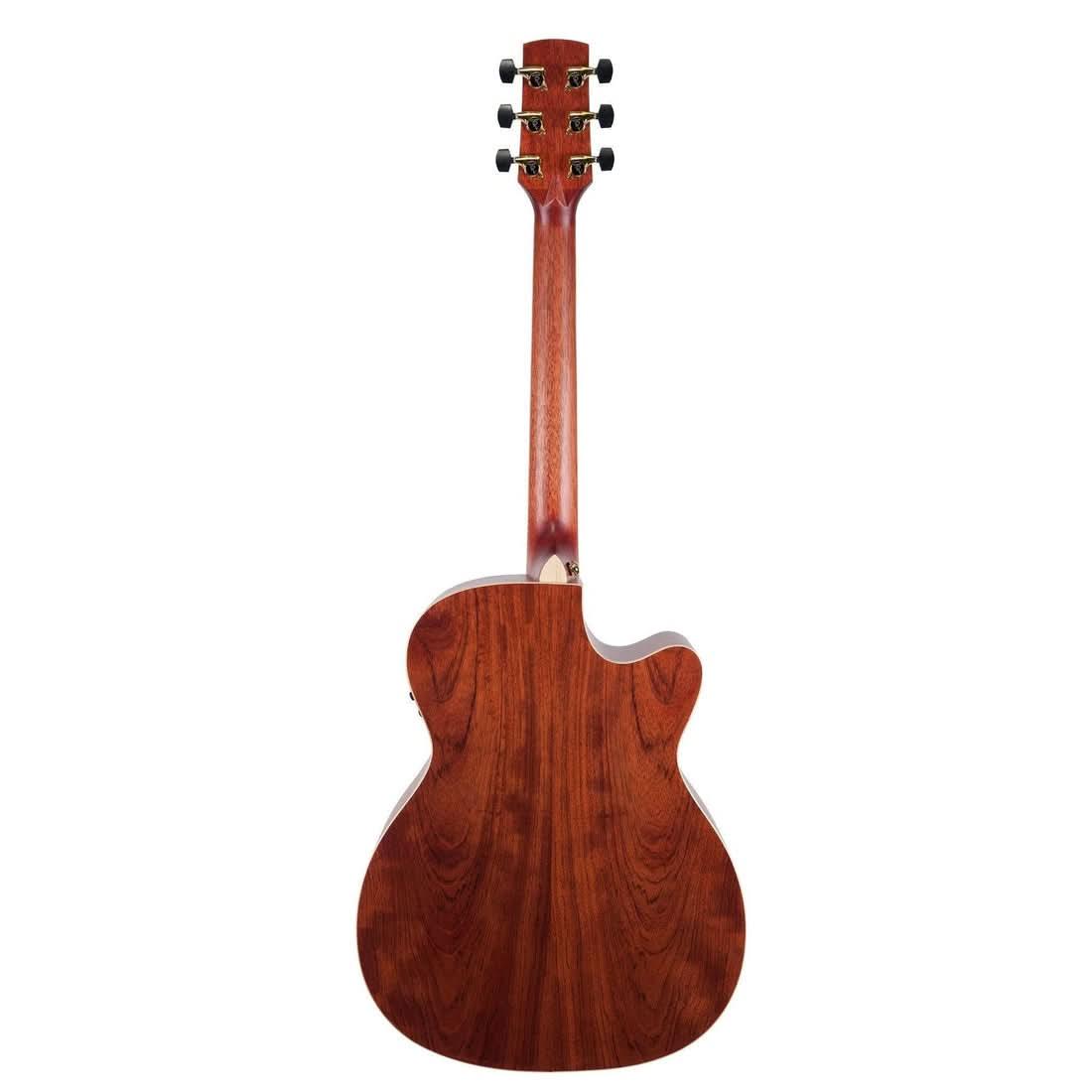 Timberidge '4 Series' Left Handed Cedar Solid Top Acoustic-Electric Small Body Cutaway Guitar Natural Satin