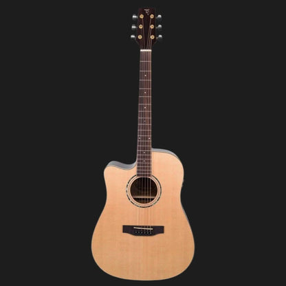 Timberidge TRC-3L-NGL '3 Series' Left-Handed Spruce Top Acoustic-Electric Guitar, Natural Gloss