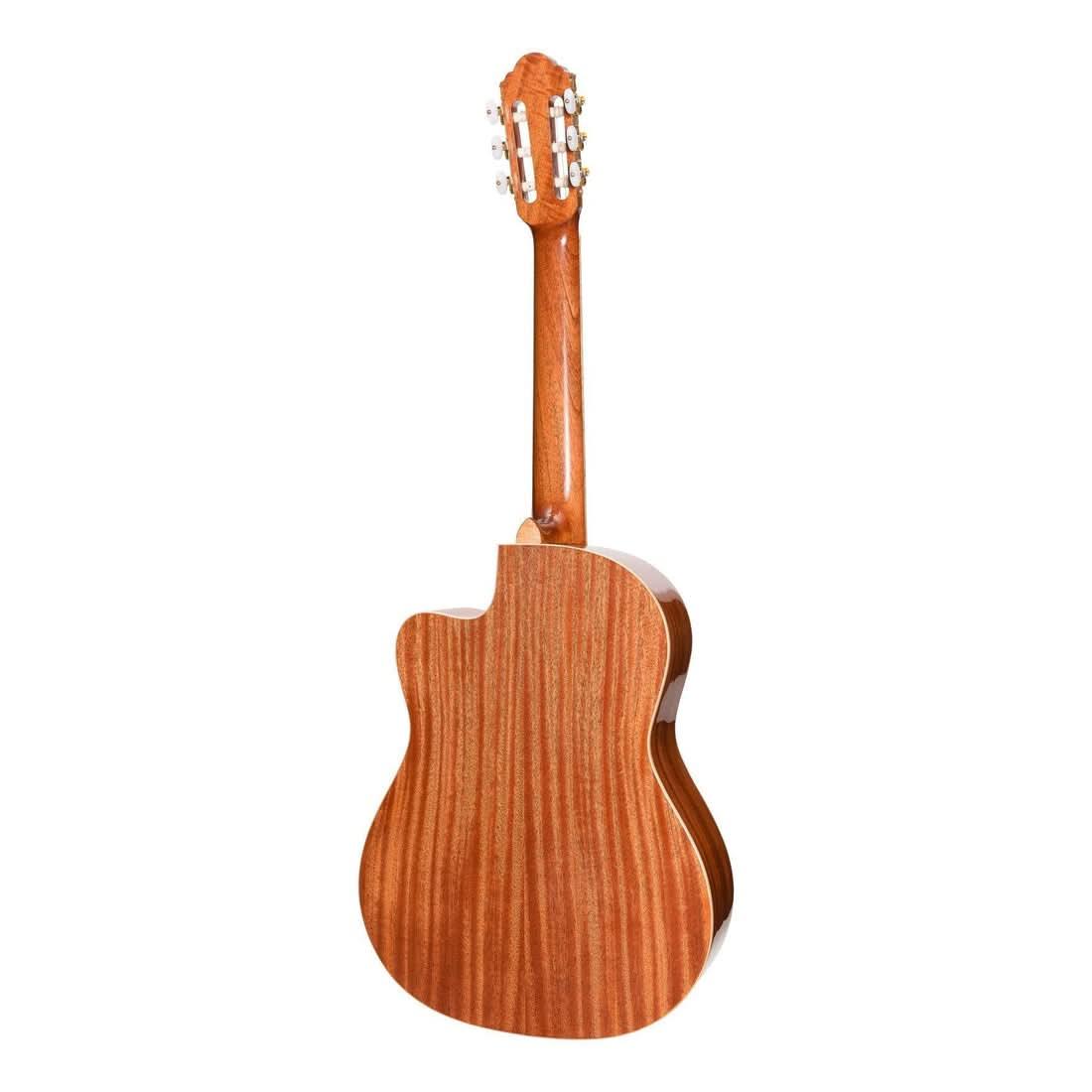 Timberidge '1 Series' Spruce Solid Top Acoustic-Electric Classical Cutaway Guitar Natural Gloss