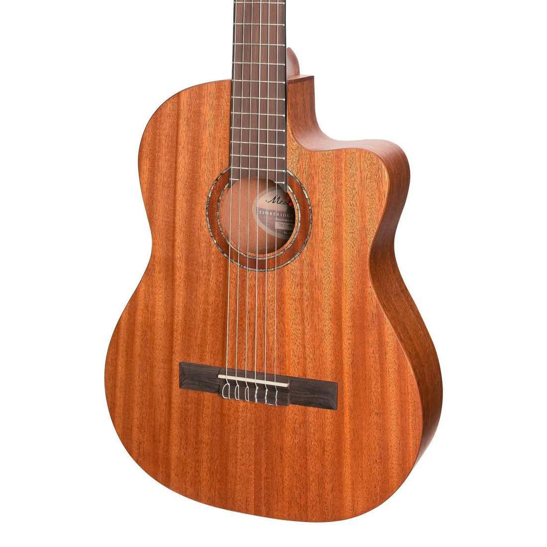 Timberidge 'Messenger Series' Mahogany Solid Top Acoustic-Electric Classical Cutaway Guitar Natural Satin