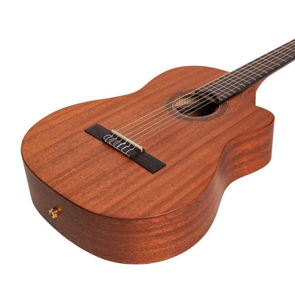 Timberidge 'Messenger Series' Mahogany Solid Top Acoustic-Electric Classical Cutaway Guitar Natural Satin