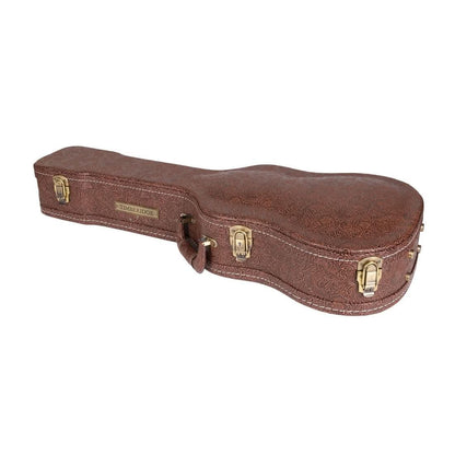 Timberidge Deluxe Shaped Mini Acoustic Guitar Hard Case Paisley Brown