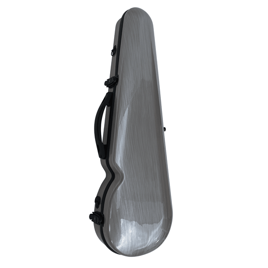 Vivo V203-44SL2 Polycarbonate Shaped Case to suit 4/4 Violin / 14" Viola - Brushed Silver Vivo Violins Cases & Bags