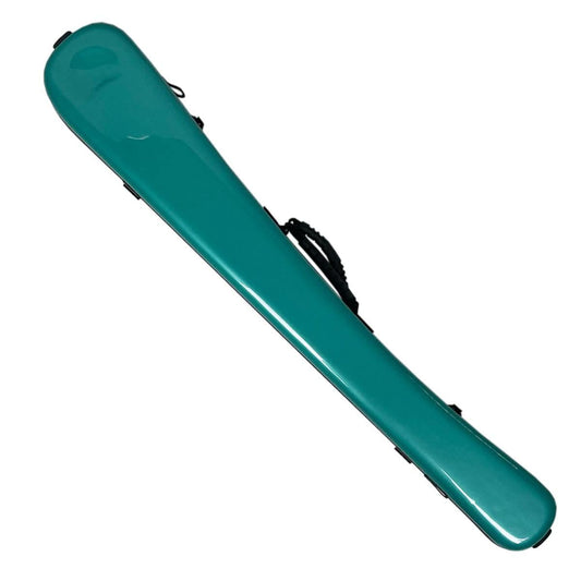 Vivo Bass Bow Case German/French Fits 2 Bows - Polycarbonate w/ Rosin Bag - Teal Green - GIG Guitars