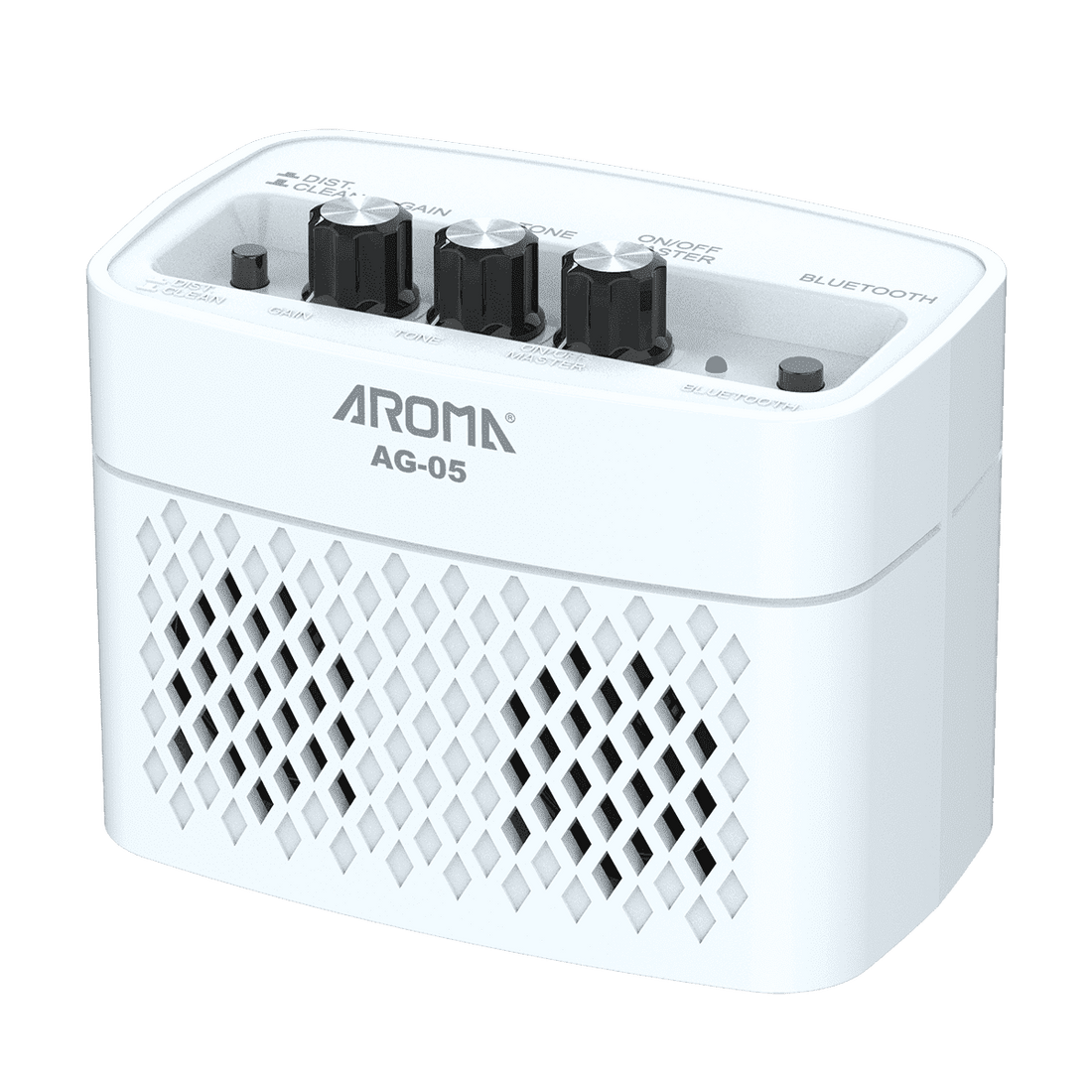 Aroma AG05WH 5W Electric Guitar Rechargeable Portable Amplifier White - GIG Guitars