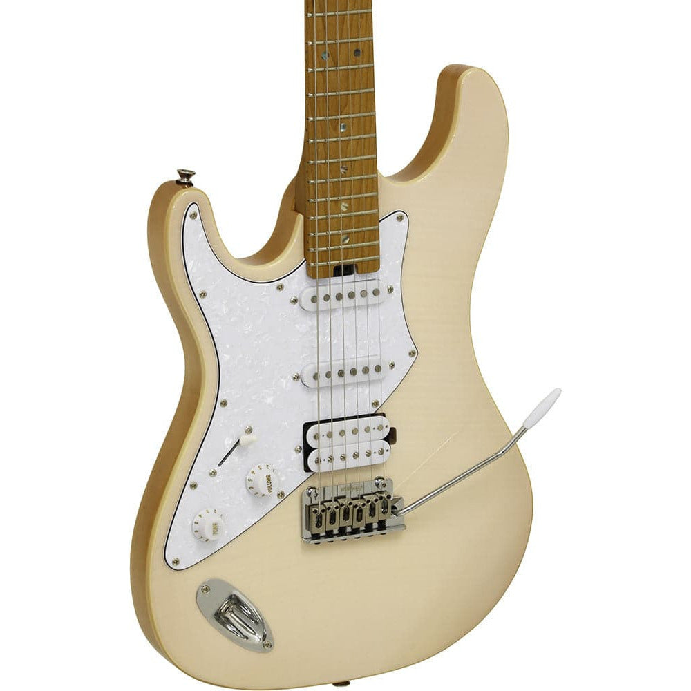 Aria 714-JH Fullerton Reverse Tribute Collection Electric Guitar in Marble White