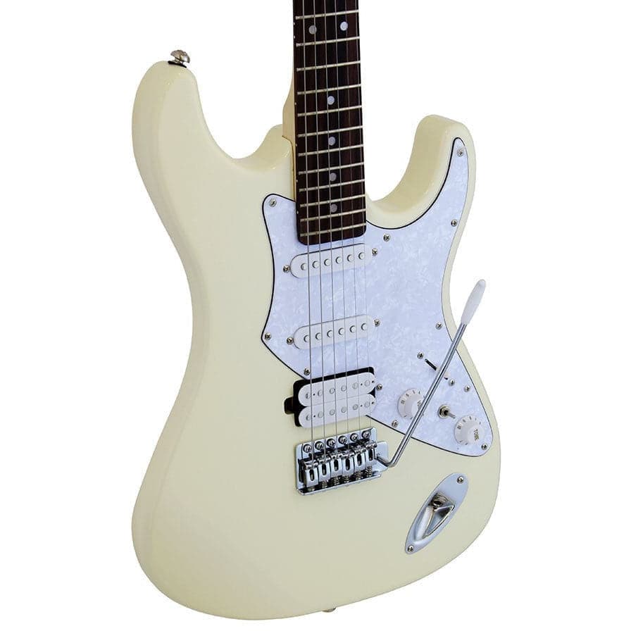 Aria 714-STD Series Electric Guitar in Vintage White
