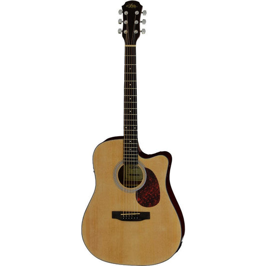 Aria ADW-01 Series Dreadnought AC/EL Guitar with Cutaway in Natural Matte Finish