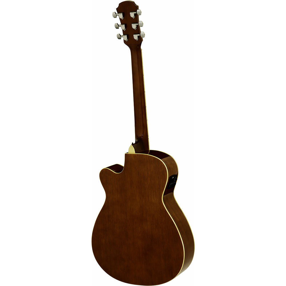 Aria AFN-15 Prodigy Series AC/EL Folk Body Guitar with Cutaway in Tobacco Sunburst Gloss
