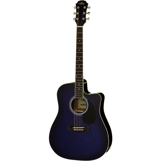Aria AWN-15 Prodigy Series AC/EL Dreadnought Guitar with Cutaway in Blue Shade Gloss