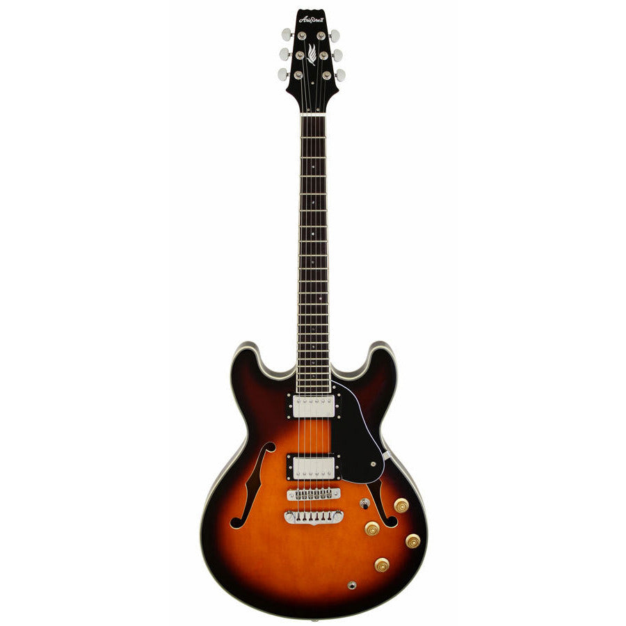 Aria TA-CLASSIC Semi-Hollow Electric Guitar in Brown Sunburst Gloss