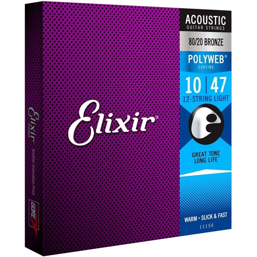 Elixir 11150 Polyweb 80/20   12 String Light 10-47 - GIG Guitars