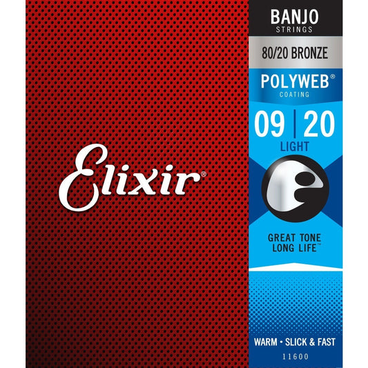 Elixir 11600 Polyweb Banjo Light 9-20