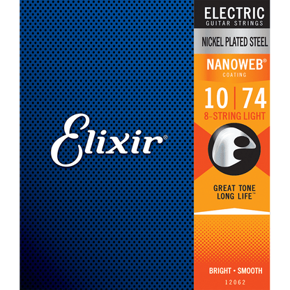 Elixir 12062 Nanoweb Electric 8 String Light 10-74 - GIG Guitars