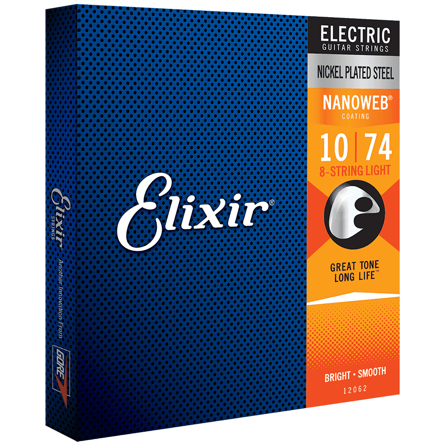 Elixir 12062 Nanoweb Electric 8 String Light 10-74 - GIG Guitars