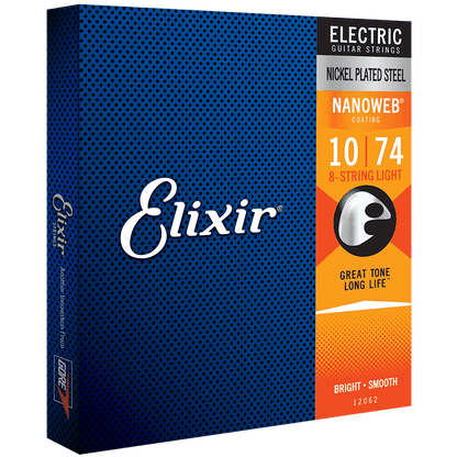 Elixir 12062 Nanoweb Electric 8 String Light 10-74 - GIG Guitars