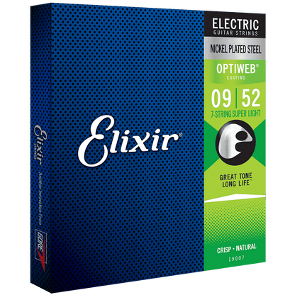 Elixir 19007 Optiweb 7-String Electric Super Light 9-52 - GIG Guitars